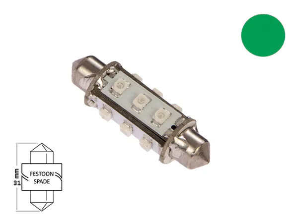 Hovedbilde LED pære festoon 37mm 10-35V 85lm, kaldhvit