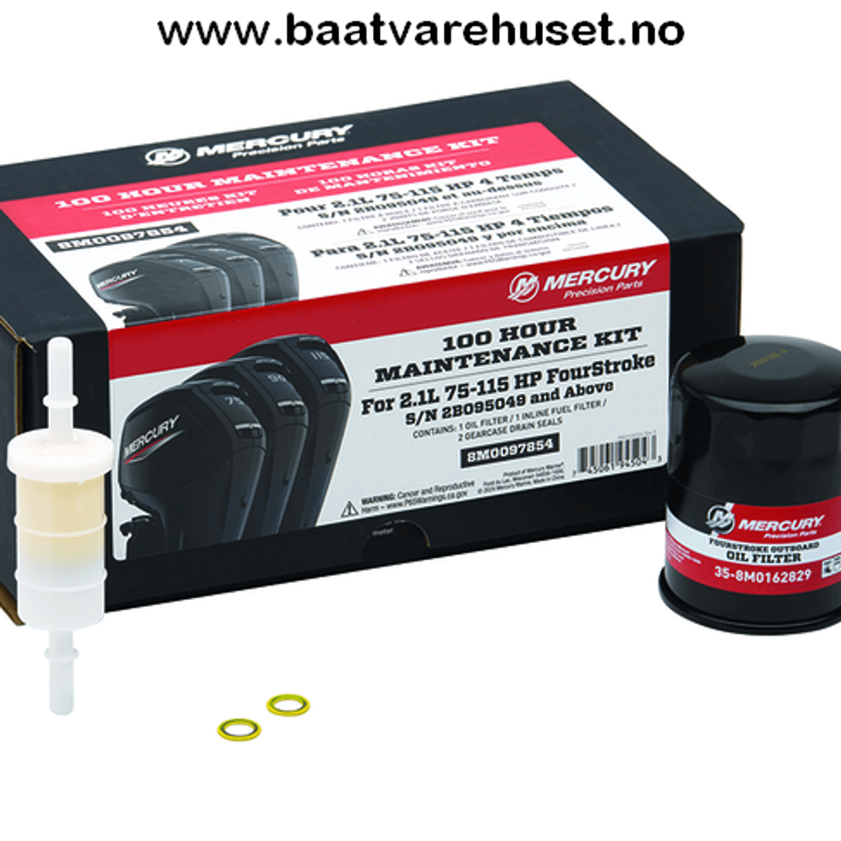 100 timer Servicekit Mercury 75-115HK  2,1L