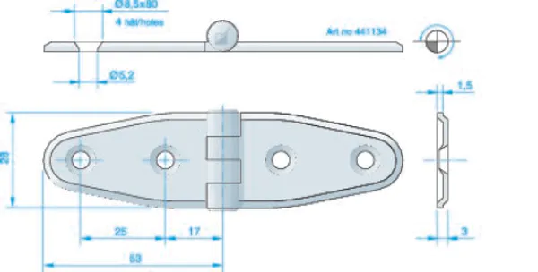 Hovedbilde Hengsel 106x30mm