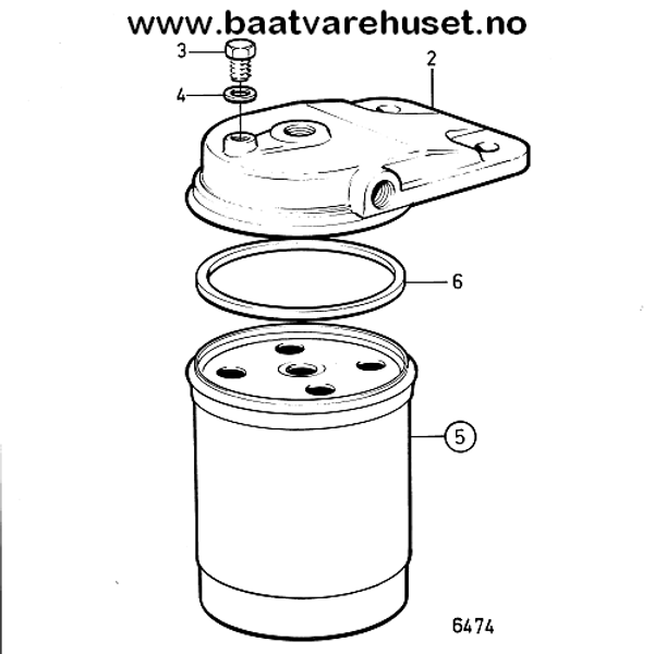 Hovedbilde Volvo Penta 840531 filterholder 