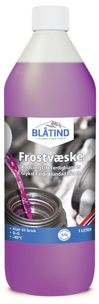 Hovedbilde Blåtind Frostvæske Rød Ferdigblandet 1 liter