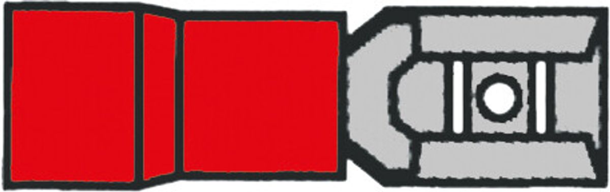 Flatstifthylse std. rød 6.4 x 0.8mm 10 stk.